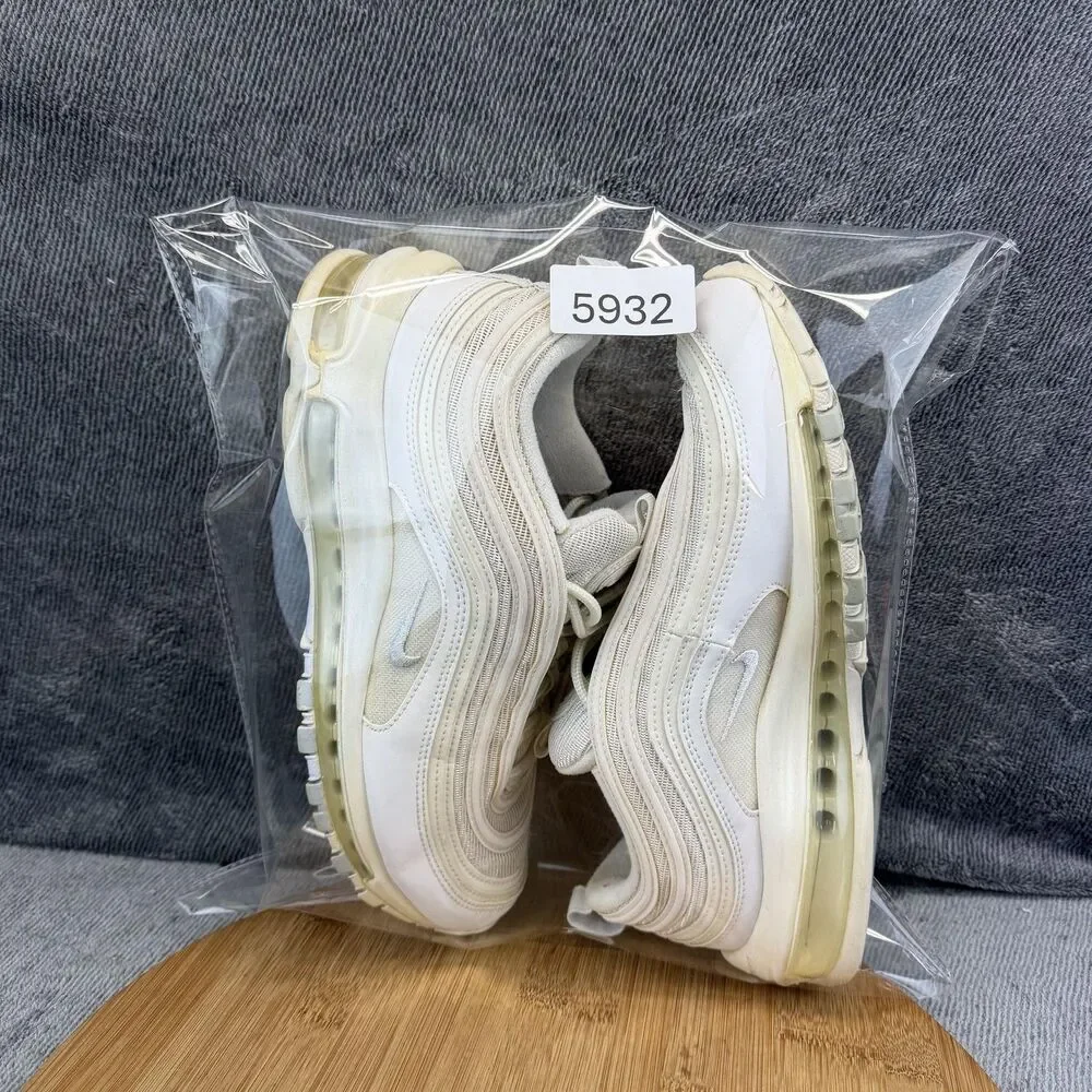 Nike Air Max 97 Shoes Womens Size 9.5 White Mesh Running Sneakers 921733-100